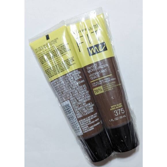 2 Pack Maybelline Fit Me Tinted Moisturizer Natural Coverage with Aloe, #375 - Picture 1 of 5
